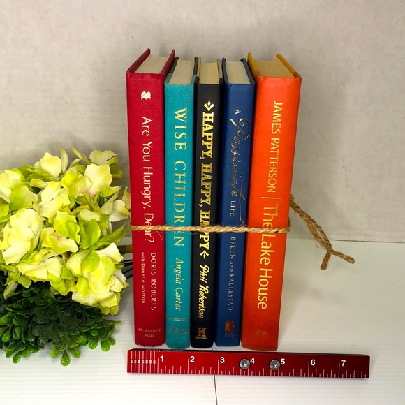 Lake House Theme, Rainbow, Color Coded, Stack of Books, Modern Decor, Colorful - Picture 4 of 5